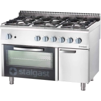 Kuchnia gazowa, 6-palnikowa z piekarnikiem gazowym, 36.5+5 kW, G20, 1200x700x850 Stalgast 9711210