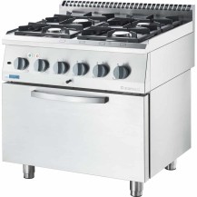 Kuchenka z piekarnikiem elektrycznym, kuchnia gazowa ECO 4-palnikowa, P 17+6.5 kW, U G20 Stalgast 9713610