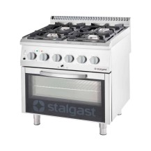Kuchnia gazowa z piekarnikiem elektrycznym, 4-palnikowa, P 24 +7 kW, U G30, 800x700x850 Stalgast 9715330