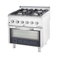 Kuchnia gazowa z piekarnikiem elektrycznym, 4-palnikowa, P 22.5+7 kW, U G30, 800x700x850 Stalgast 9716230