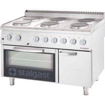 Kuchnia elektryczna, 6-polowa z piekarnikiem elektrycznym, 15.6+7 kW, 1200x700x850 Stalgast 9717000