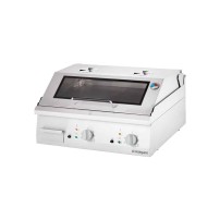 Płyta grillowa elektryczna, nastawna, gładko-ryflowana, z pokrywą, 8.1 kW, 800x700x250 Stalgast 9731390