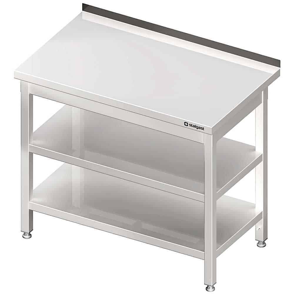 Stół przyścienny z 2-ma półkami 1600x600x850 mm spawany Stalgast 980066160S