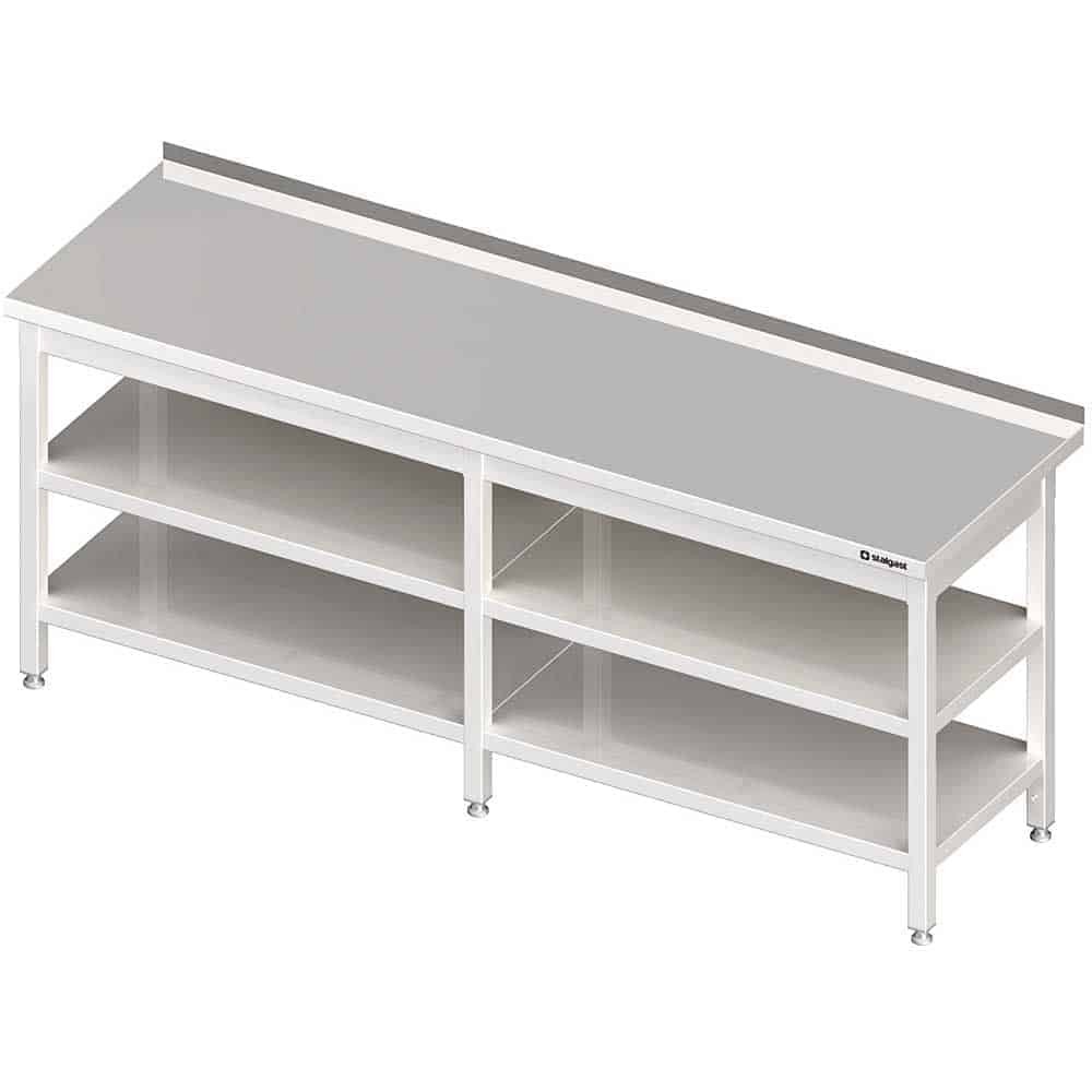 Stół przyścienny z 2-ma półkami 2200x700x850 mm spawany Stalgast 980077220