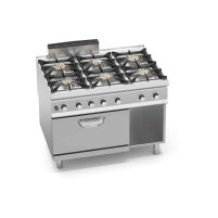 Kuchnia gazowa 6 palnikowa z cyrkulacją wody i piekarnikiem 1200x900x1120 Bertos SG9F6PS/SC+FG