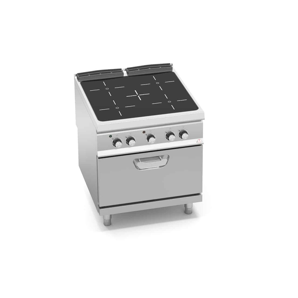 Kuchnia ceramiczna 4 polowa z piekarnikiem konwekcyjnym 800x900x900 Bertos SE9P4P/VTR+FE2