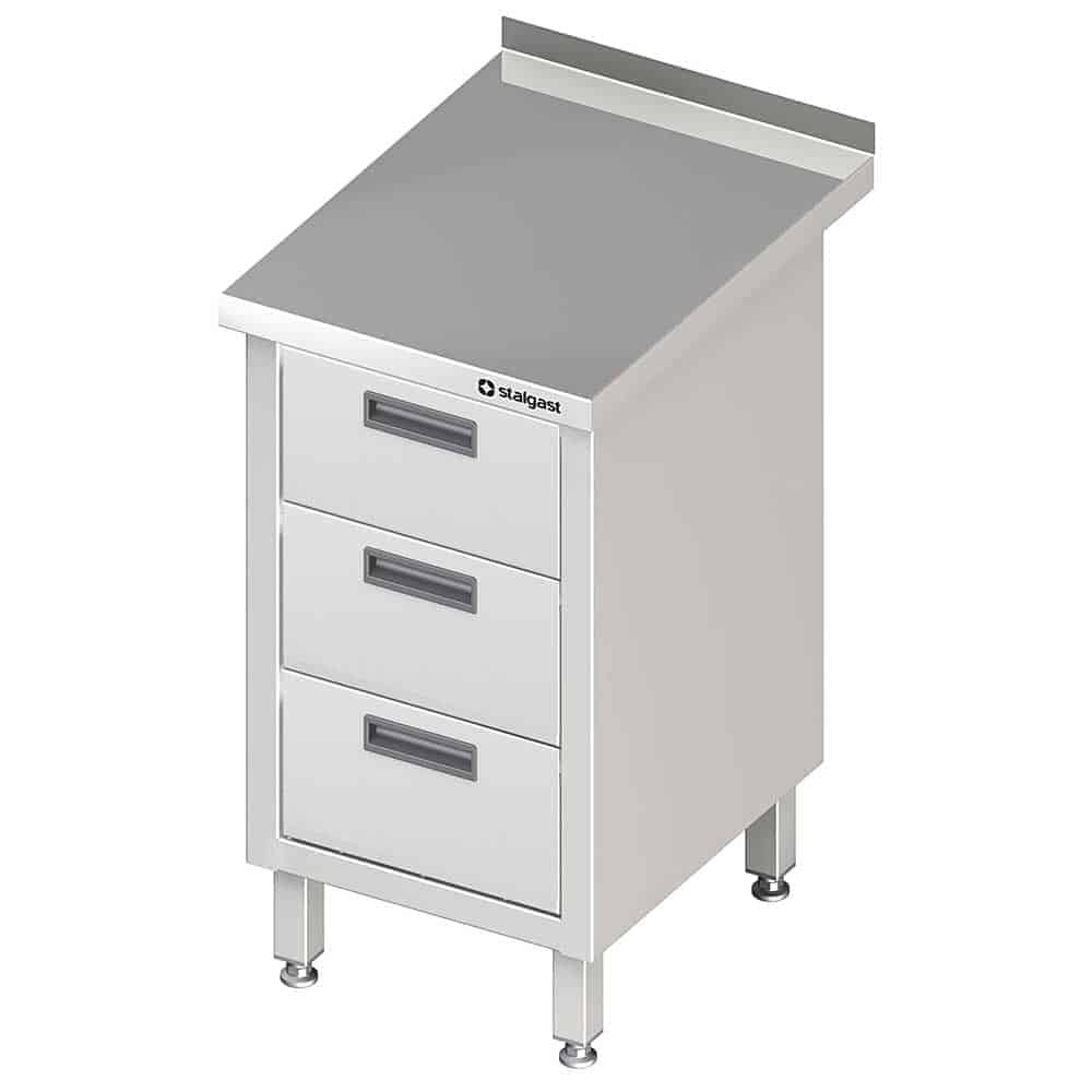 Stół przyścienny z blokiem trzech szuflad 450x700x850 mm Stalgast 980217455