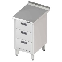 Stół przyścienny z blokiem trzech szuflad 450x700x850 mm Stalgast 980217455