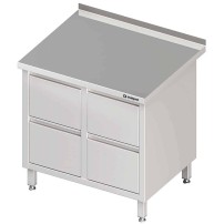Stół przyścienny z blokiem czterech szuflad 840x600x850 mm Stalgast 980226840