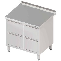 Stół przyścienny z blokiem czterech szuflad 840x600x850 mm Stalgast 980226840