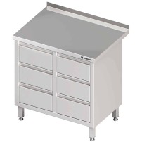 Stół przyścienny z blokiem sześciu szuflad 840x600x850 mm Stalgast 980236840