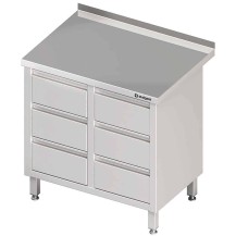 Stół przyścienny z blokiem sześciu szuflad 840x700x850 mm Stalgast 980237840