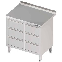Stół przyścienny z blokiem sześciu szuflad 840x700x850 mm Stalgast 980237840