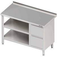 Stół przyścienny z blokiem dwóch szuflad (P),i 2-ma półkami 1900x700x850 mm Stalgast 980297190