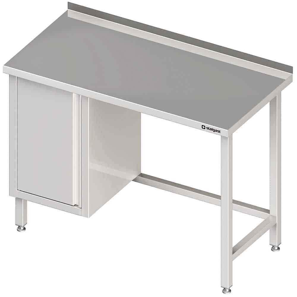 Stół przyścienny z szafką (L),bez półki 800x600x850 mm Stalgast 980486080