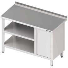 Stół przyścienny z szafką (P),i 2-ma półkami 1100x700x850 mm Stalgast 980537110