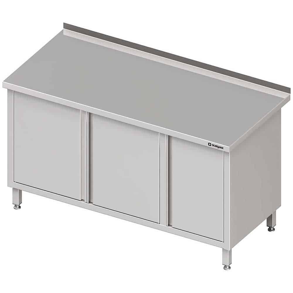 Stół przyścienny z szafką (P),drzwi skrzydłowe 1300x600x850 mm Stalgast 980556130