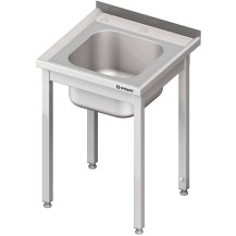 Stół ze zlewem i otworem pod rozdrabniacz, bez półki 700x700x850 mm skręcany Stalgast 980637070