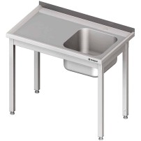 Stół ze zlewem 1-kom.(P),bez półki 800x700x850 mm spawany Stalgast 980647080S