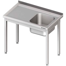 Stół ze zlewem 1-kom.(P),bez półki 1400x700x850 mm spawany Stalgast 980647140S