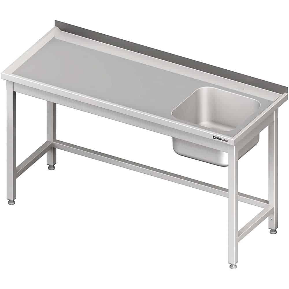Stół ze zlewem 1-kom.(P),bez półki 1500x700x850 mm Stalgast 980657150