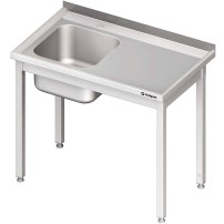 Stół ze zlewem 1-kom.(L),bez półki 1100x700x850 mm spawany Stalgast 980667110S