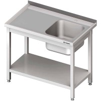 Stół ze zlewem 1-kom.(P),z półką 1500x700x850 mm skręcany Stalgast 980697150