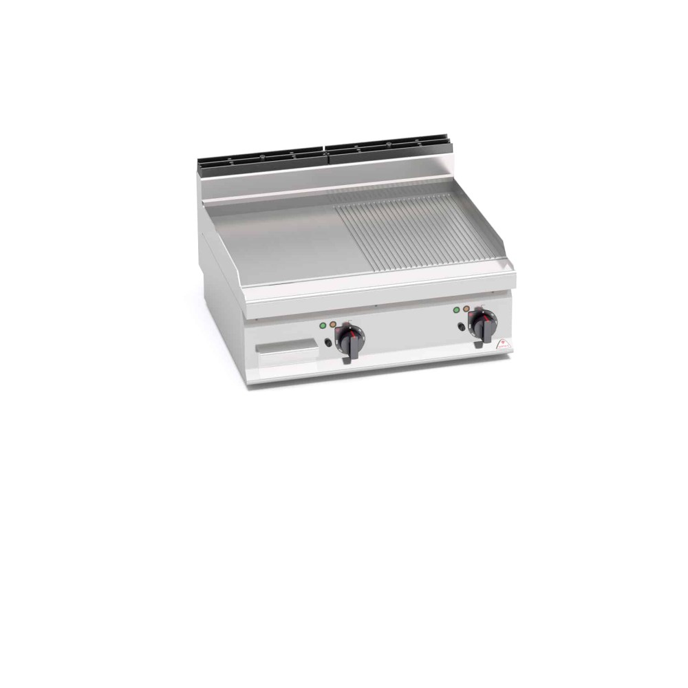Płyta elektryczna 1/2 gładka + 1/2 ryflowana 800x700x290 Bertos E7FM8BP-2