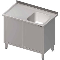 Stół ze zlewem 1-kom.(P),drzwi skrzydłowe 1400x700x850 mm Stalgast 980727140