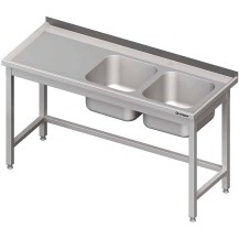 Stół ze zlewem 2-kom.(P),bez półki 1700x600x850 mm Stalgast 980786170