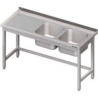 Stół ze zlewem 2-kom.(P),bez półki 1700x700x850 mm Stalgast 980787170