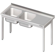 Stół ze zlewem 2-kom.(L),bez półki 1200x700x850 mm spawany Stalgast 980797120S