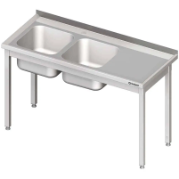 Stół ze zlewem 2-kom.(L),bez półki 1200x700x850 mm spawany Stalgast 980797120S