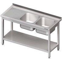 Stół ze zlewem 2-kom.(P),z półką 1600x700x850 mm spawany Stalgast 980827160S