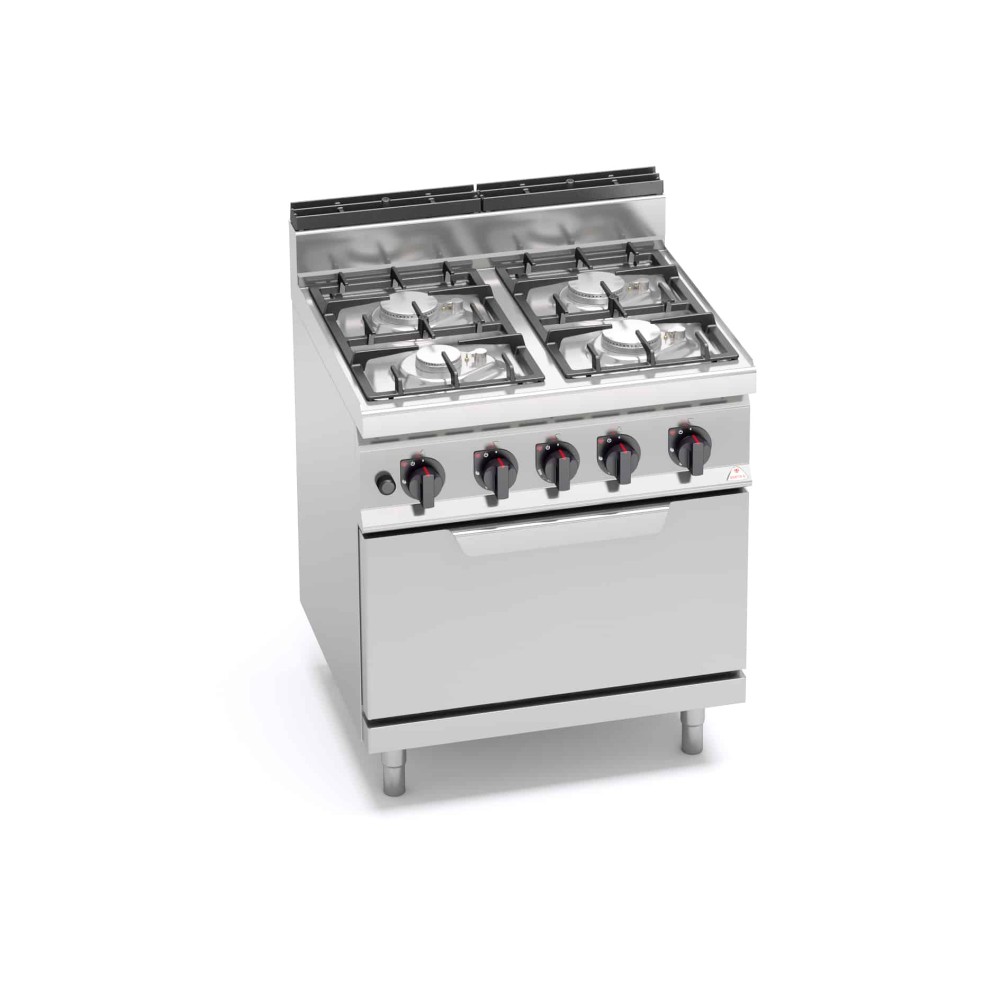 Kuchnia gazowa 4 palnikowa z piekarnikiem ECO-POWER 800x700x850 Bertos G7F4PW+FG