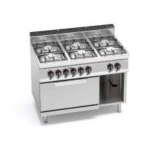 Kuchnia gazowa 6 palnikowa z piekarnikiem ECO-POWER 1200x700x850 Bertos G7F6PW+FE