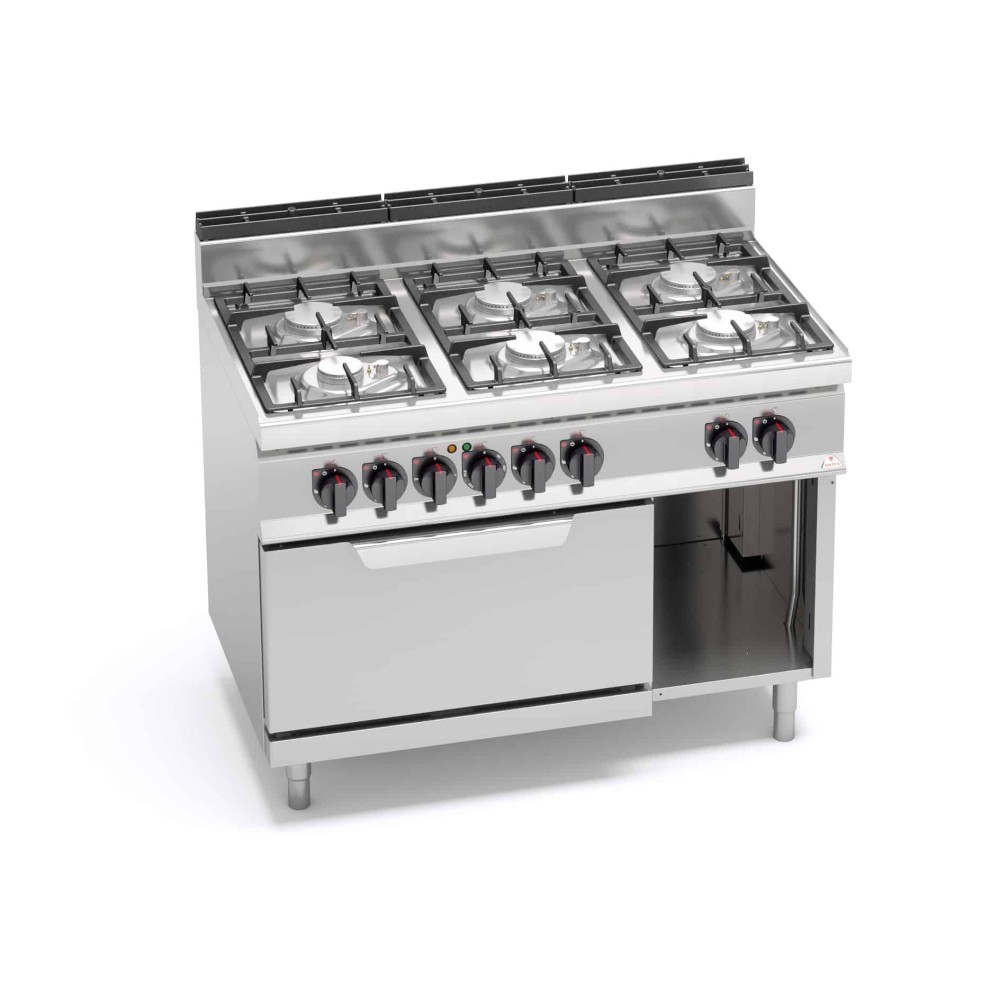 Kuchnia gazowa 6 palnikowa z piekarnikiem ECO-POWER 1200x700x850 Bertos G7F6PW+FE