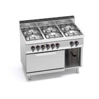 Kuchnia gazowa 6 palnikowa z piekarnikiem ECO-POWER 1200x700x850 Bertos G7F6PW+FE