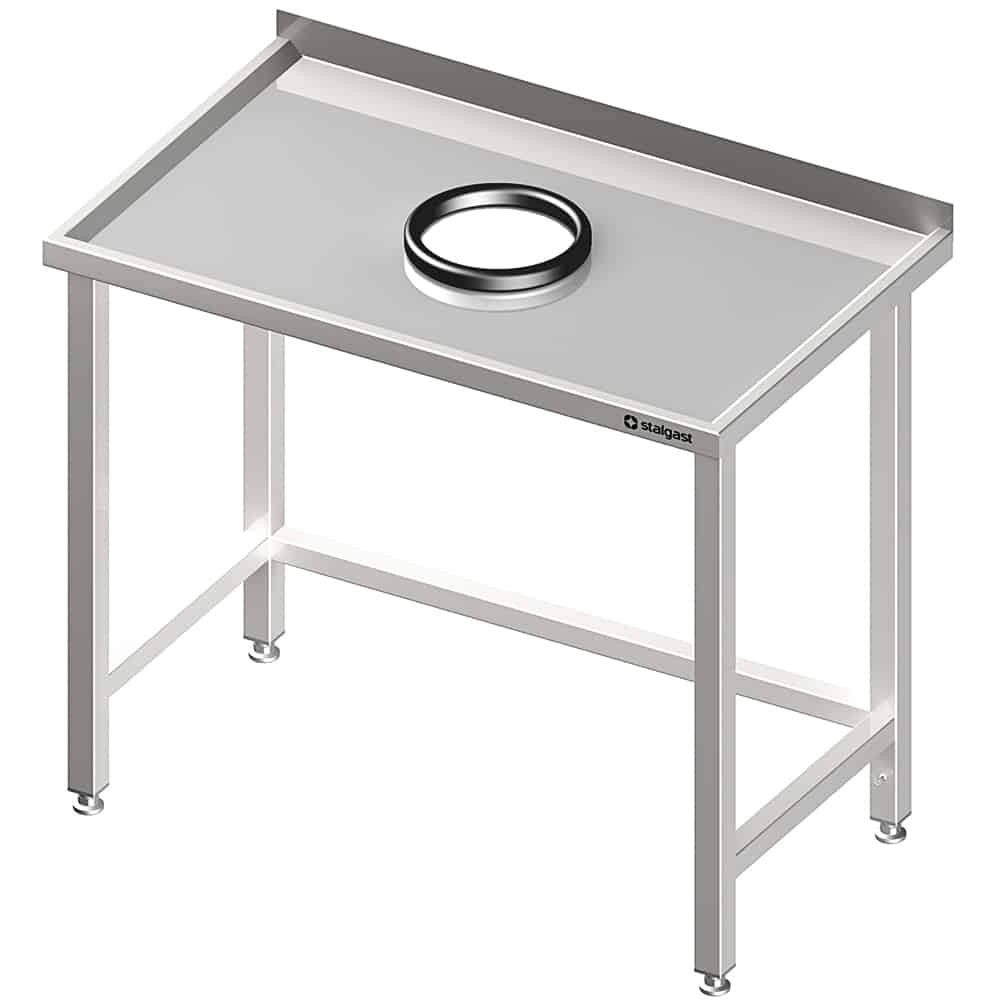 Stół przyścienny bez półki 1500x600x850 mm, z otworem na odpadki Stalgast 980926150