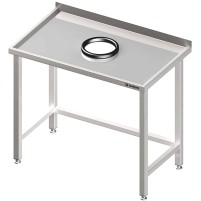 Stół przyścienny bez półki 1300x700x850 mm, z otworem na odpadki Stalgast 980927130