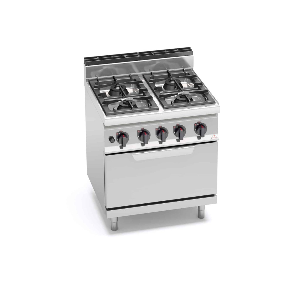 Kuchnia gazowa 4 palnikowa z piekarnikiem HIGH-POWER 800x700x850 Bertos G7F4P+FG
