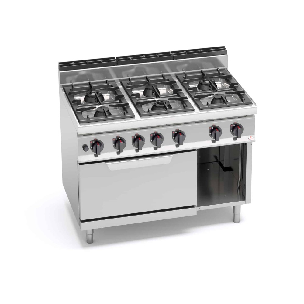 Kuchnia gazowa 6 palnikowa z piekarnikiem HIGH-POWER 1200x700x850 Bertos G7F6+FG