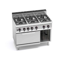 Kuchnia gazowa 6 palnikowa z piekarnikiem HIGH-POWER 1200x700x850 Bertos G7F6P+FG