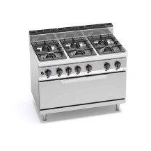 Kuchnia gazowa 6 palnikowa z piekarnikiem MAX-POWER 1200x700x850 Bertos G7F6P+T