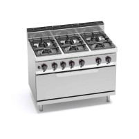 Kuchnia gazowa 6 palnikowa z piekarnikiem MAX-POWER 1200x700x850 Bertos G7F6P+T
