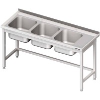 Stół ze zlewem 3-kom.(L),bez półki 1700x700x850 mm Stalgast 981127170