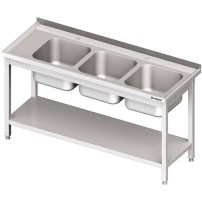 Stół ze zlewem 3-kom.(P),z półką 1500x700x850 mm spawany Stalgast 981137150S