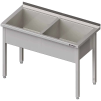 Stół z basenem 2-komorowym spawany 1200x600x850 mm h=300 mm Stalgast 981376120