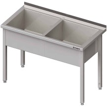 Stół z basenem 2-komorowym spawany 1600x700x850 mm h=300 mm Stalgast 981377160