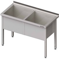 Stół z basenem 2-komorowym spawany 1200x700x850 mm h=400 mm Stalgast 981387120